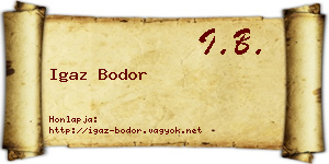 Igaz Bodor névjegykártya